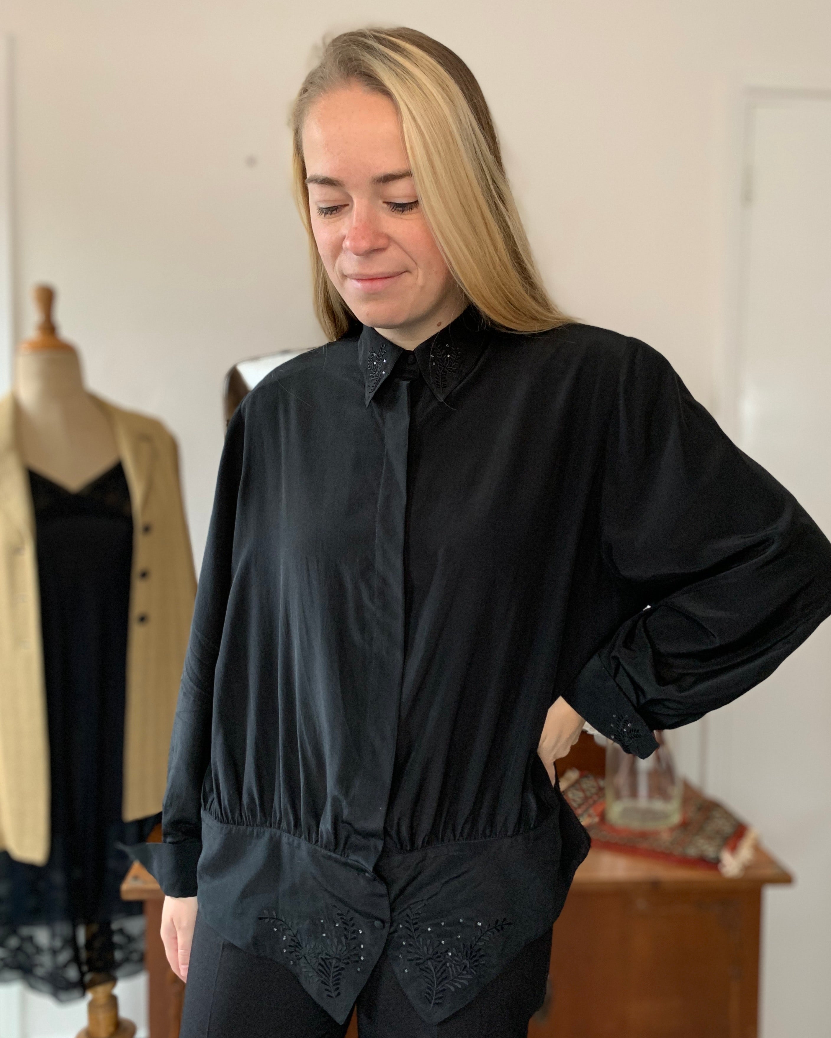 Vintage kleding feestdagen blouse