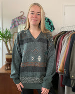 Afbeelding in Gallery-weergave laden, Vintage clothing vneck pullover sweater trui
