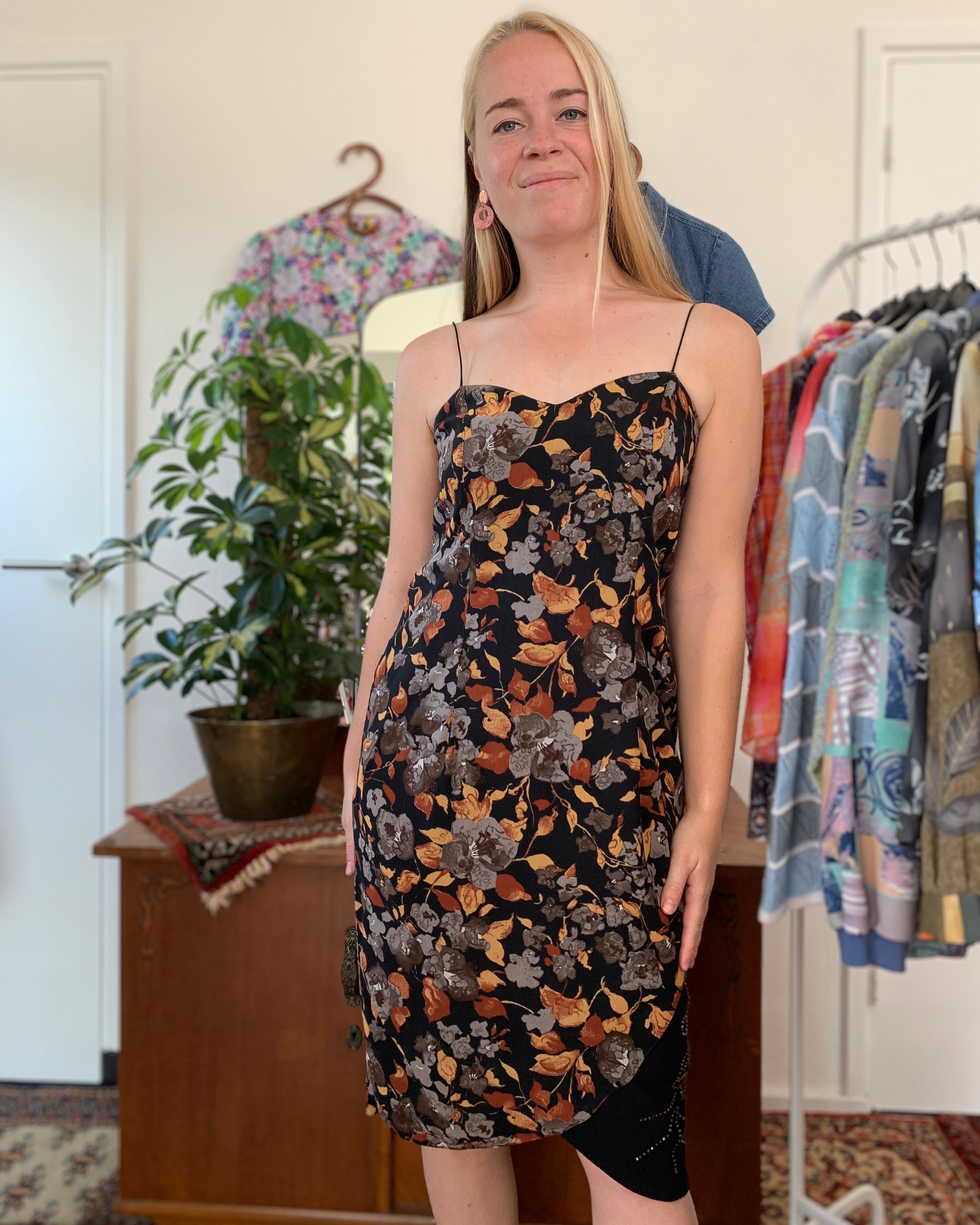 Vintage kleding print jurk