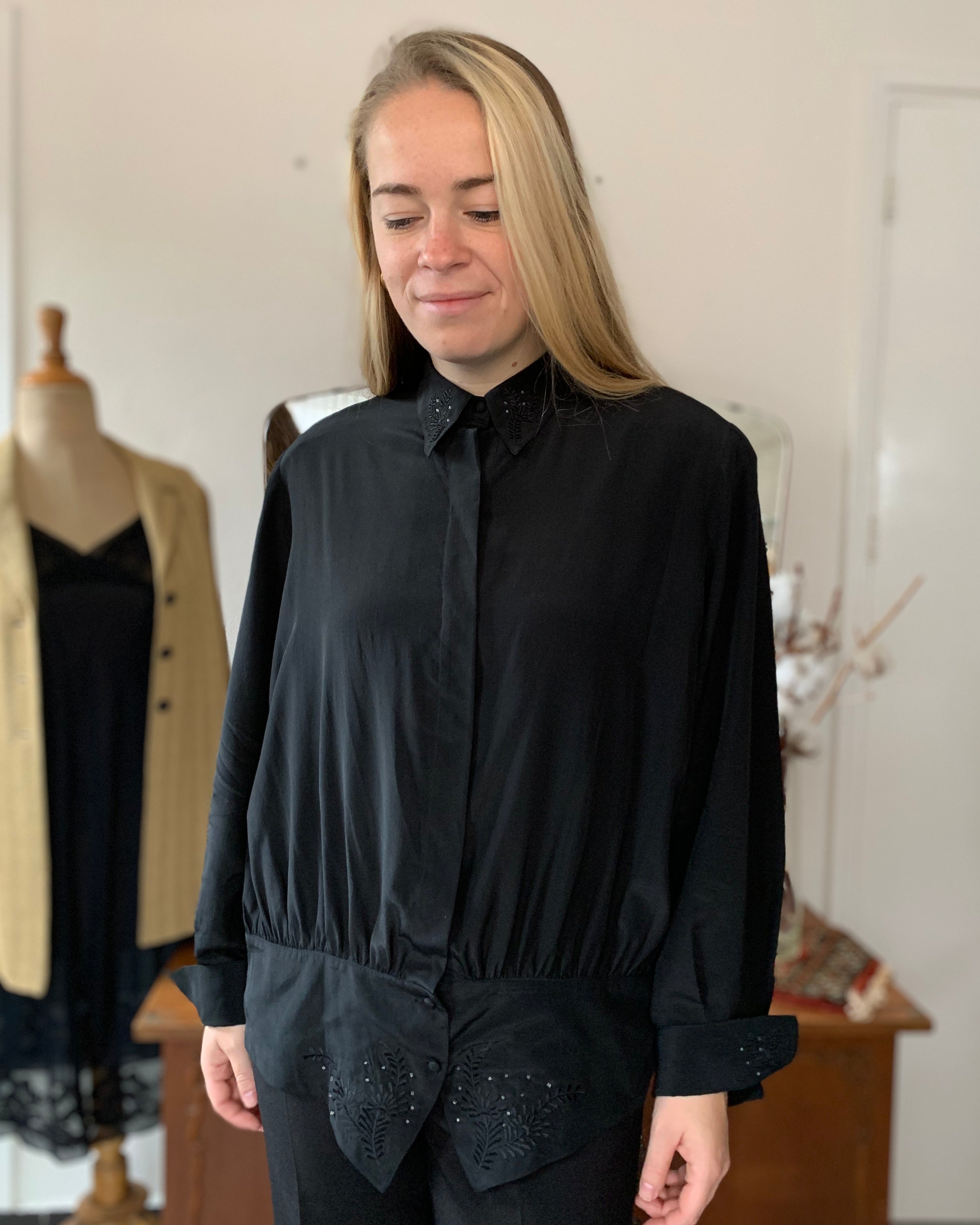 Vintage kleding feestdagen blouse