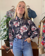 Afbeelding in Gallery-weergave laden, Vintage kleding 70s floral blouse
