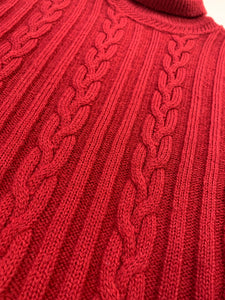 Vintage trui knitwear rood kabel