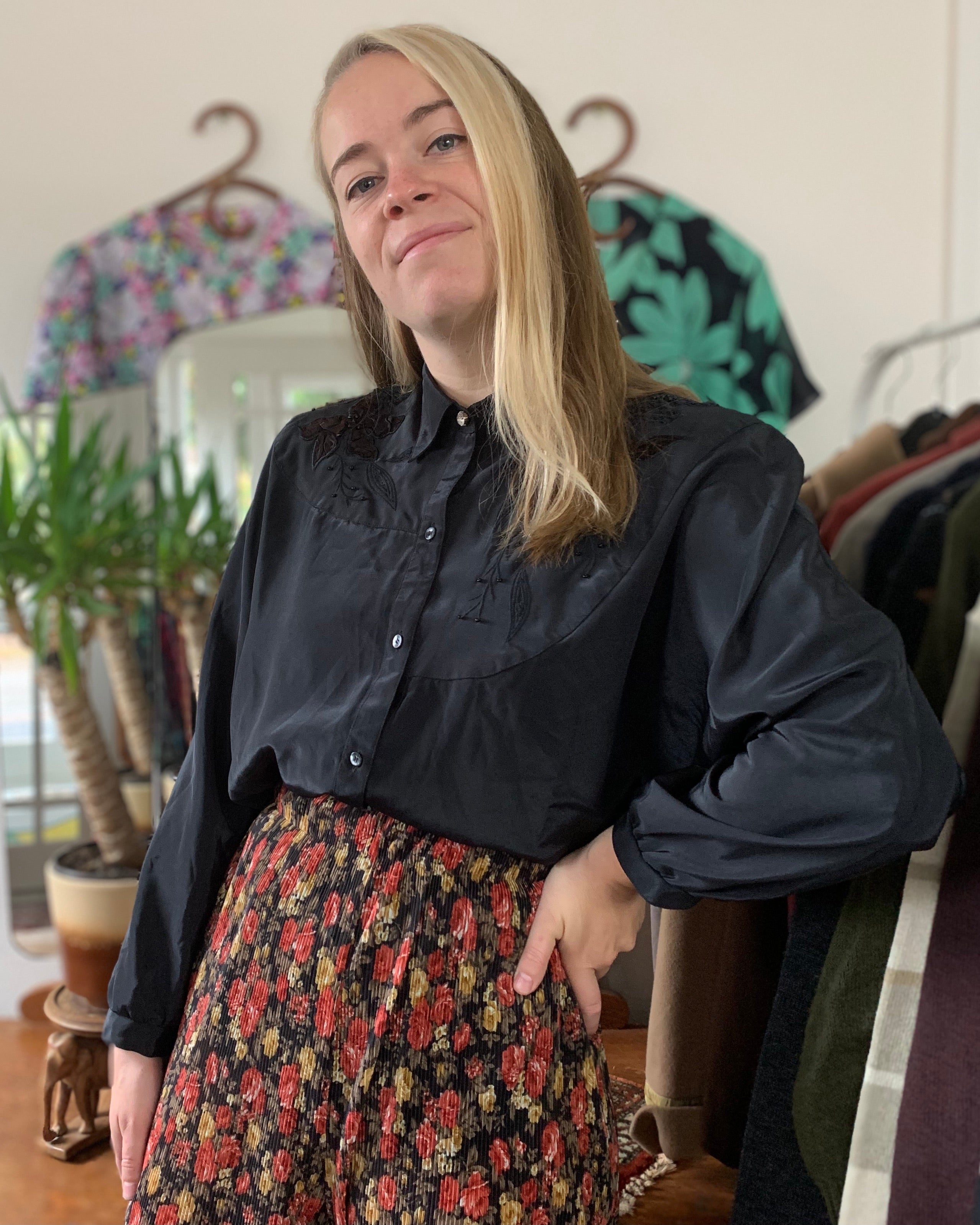Vintage kleding embroidery blouse